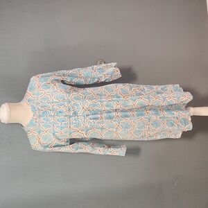 Roberta Roller Rabit Geometric 100% cotton pleated empire neckline midi …